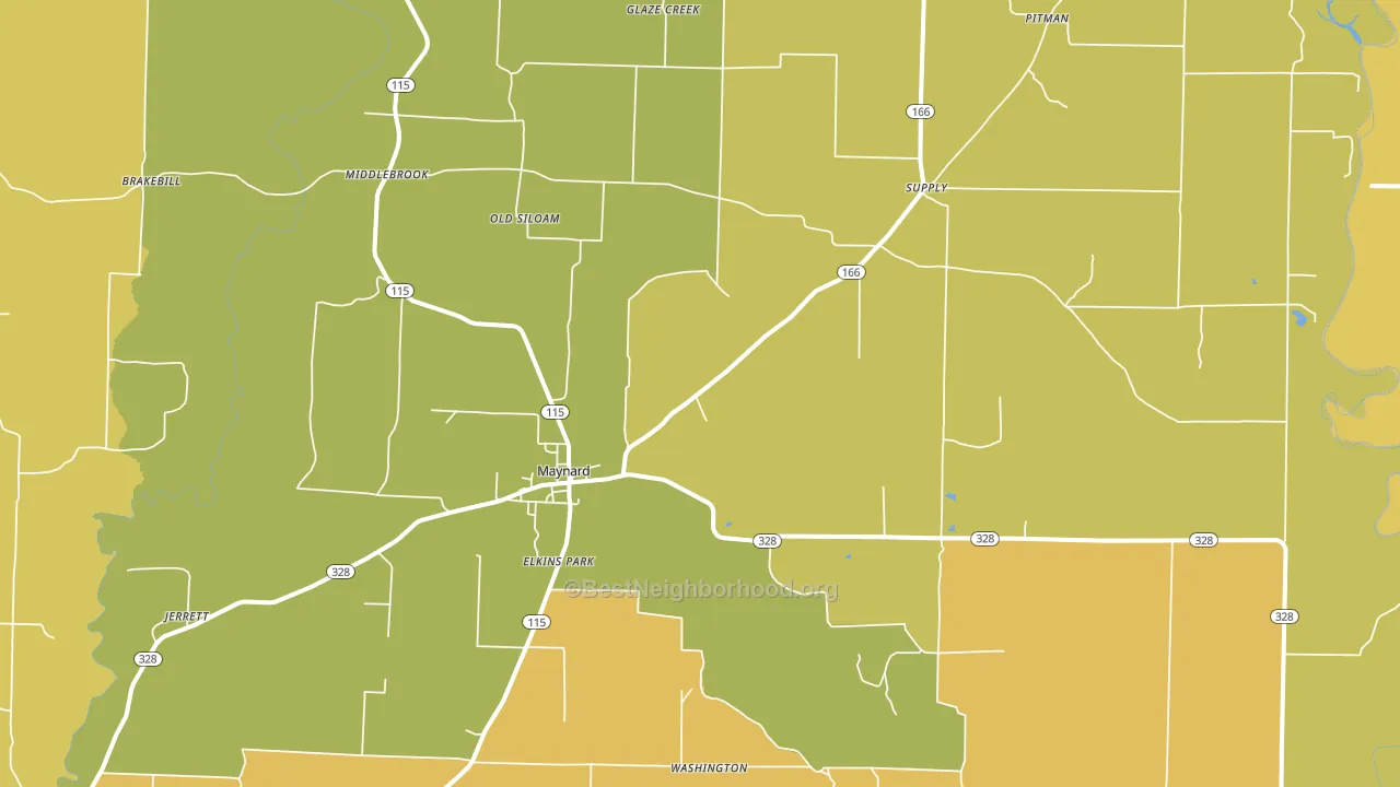 72444, AR block-group voter-turnout map
