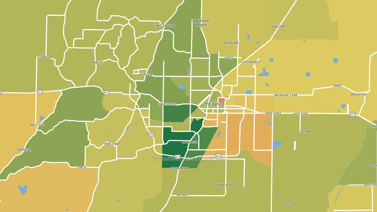 72450, AR block-group voter-turnout map