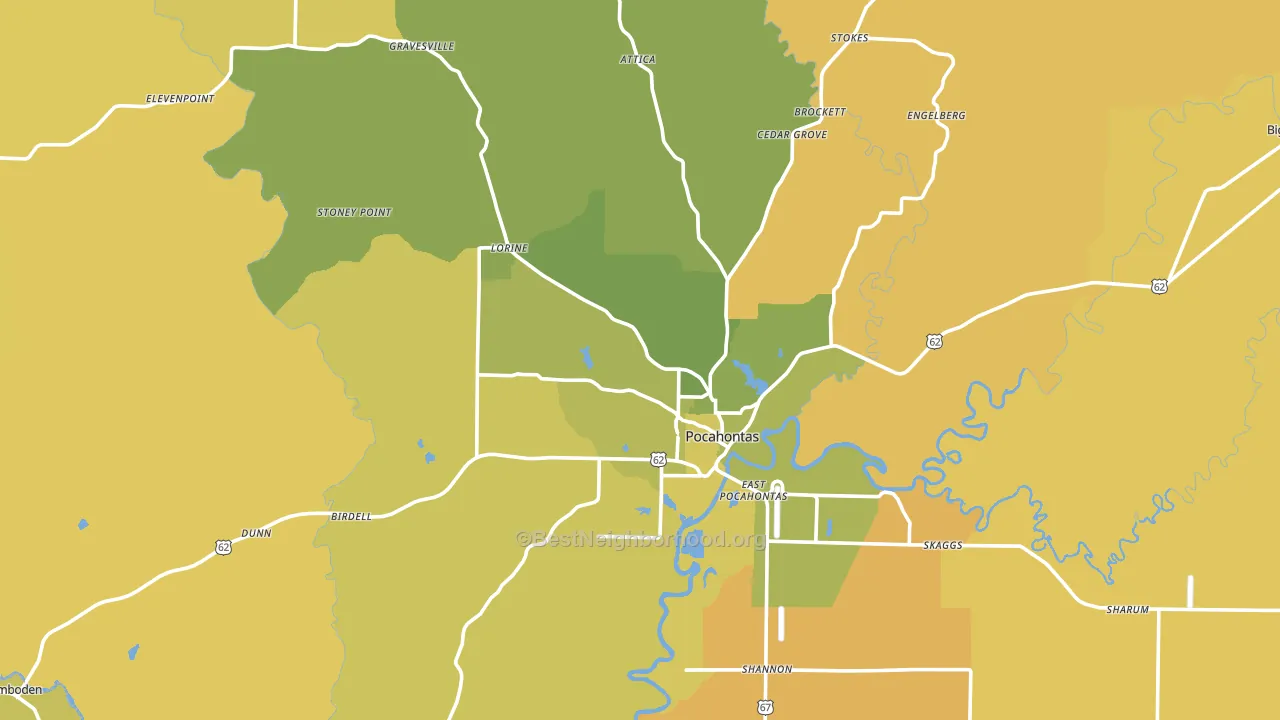 72455, AR block-group voter-turnout map