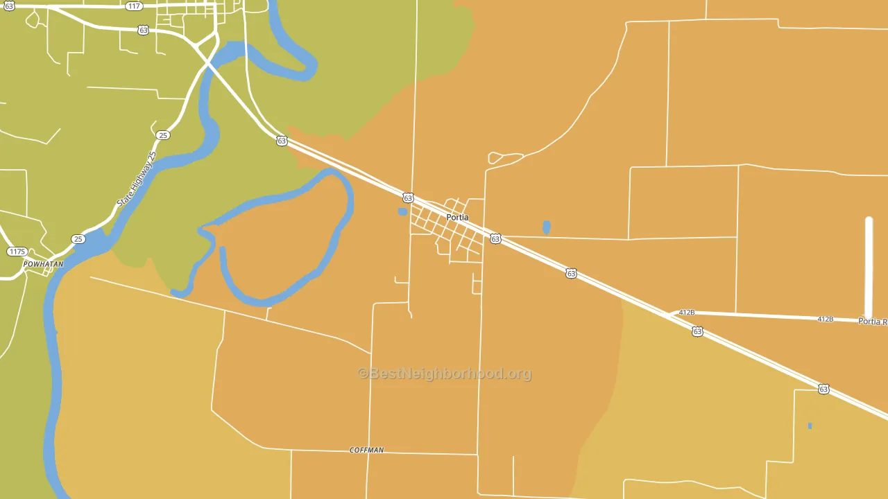 72457, AR block-group voter-turnout map