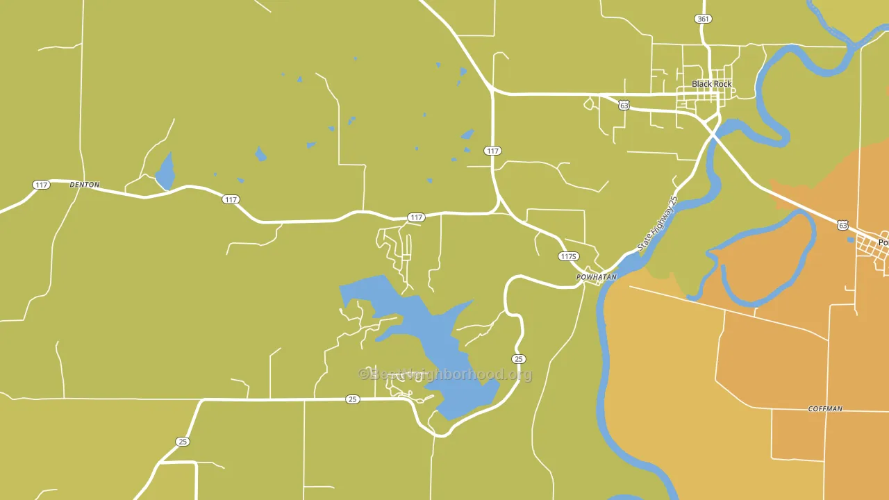 72458, AR block-group voter-turnout map