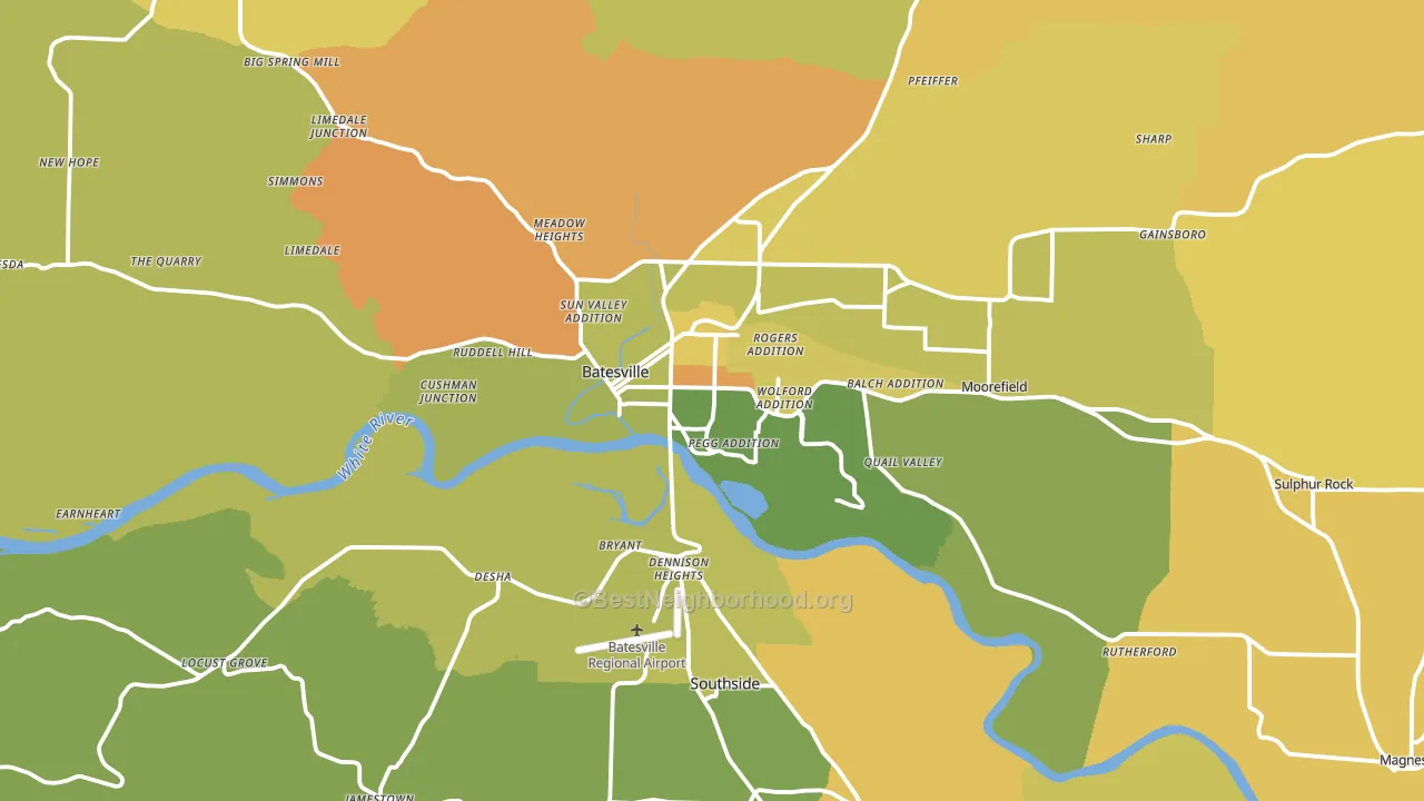 72501, AR block-group voter-turnout map