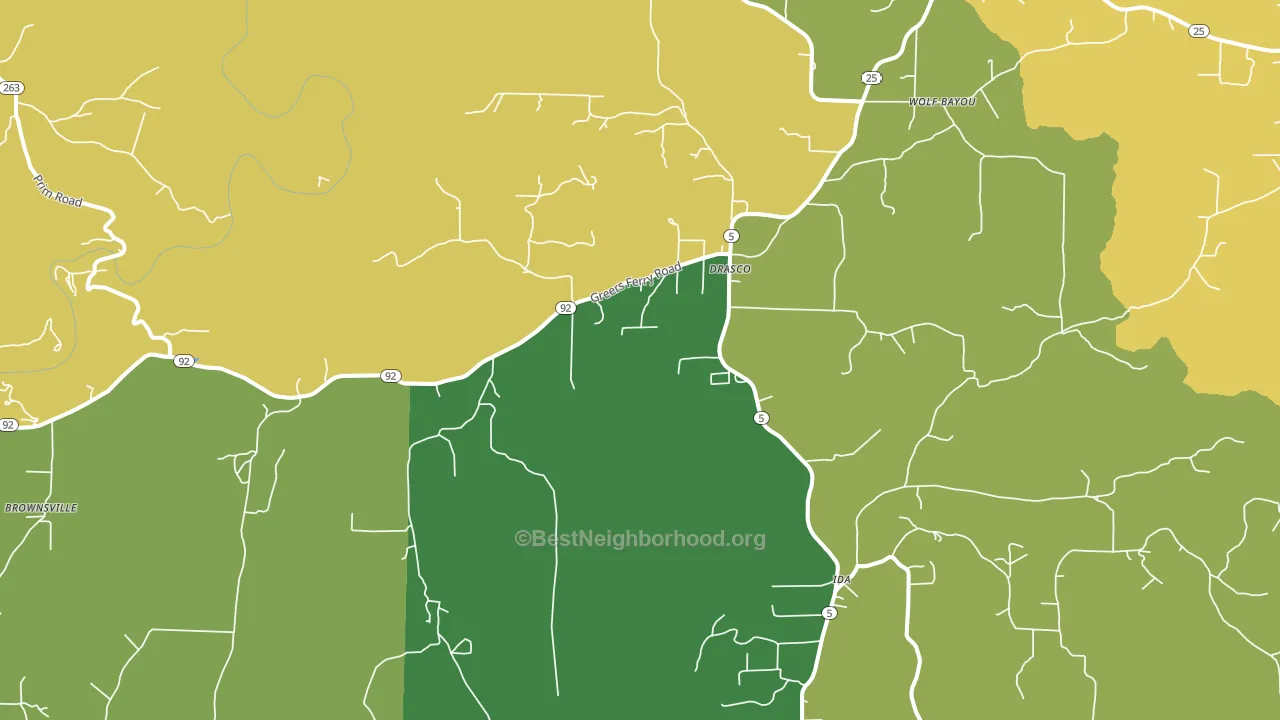 72530, AR block-group voter-turnout map