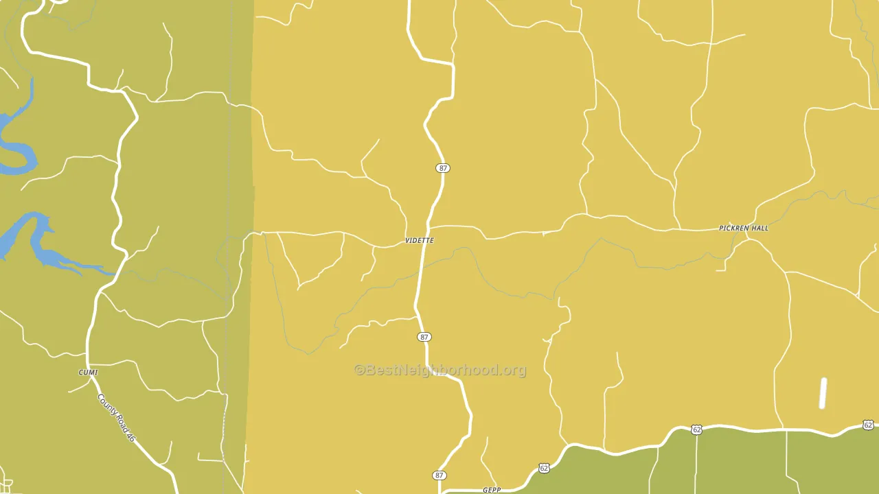 72538, AR block-group voter-turnout map