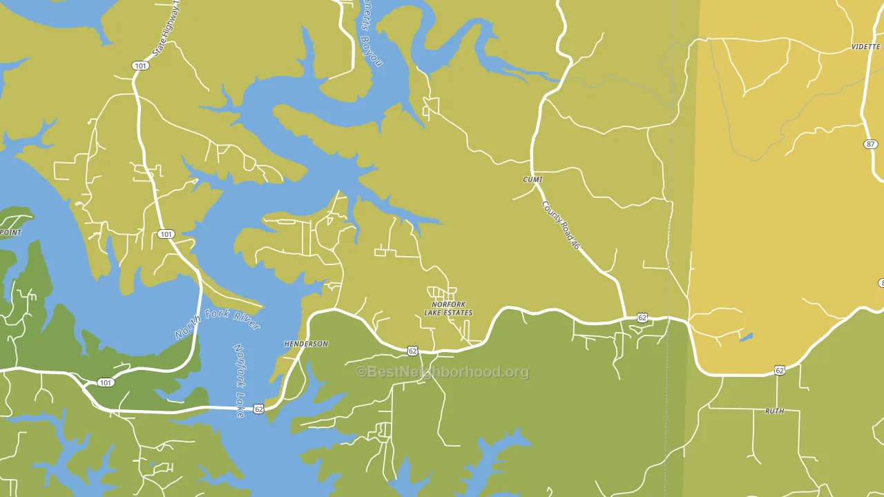 72544, AR block-group voter-turnout map
