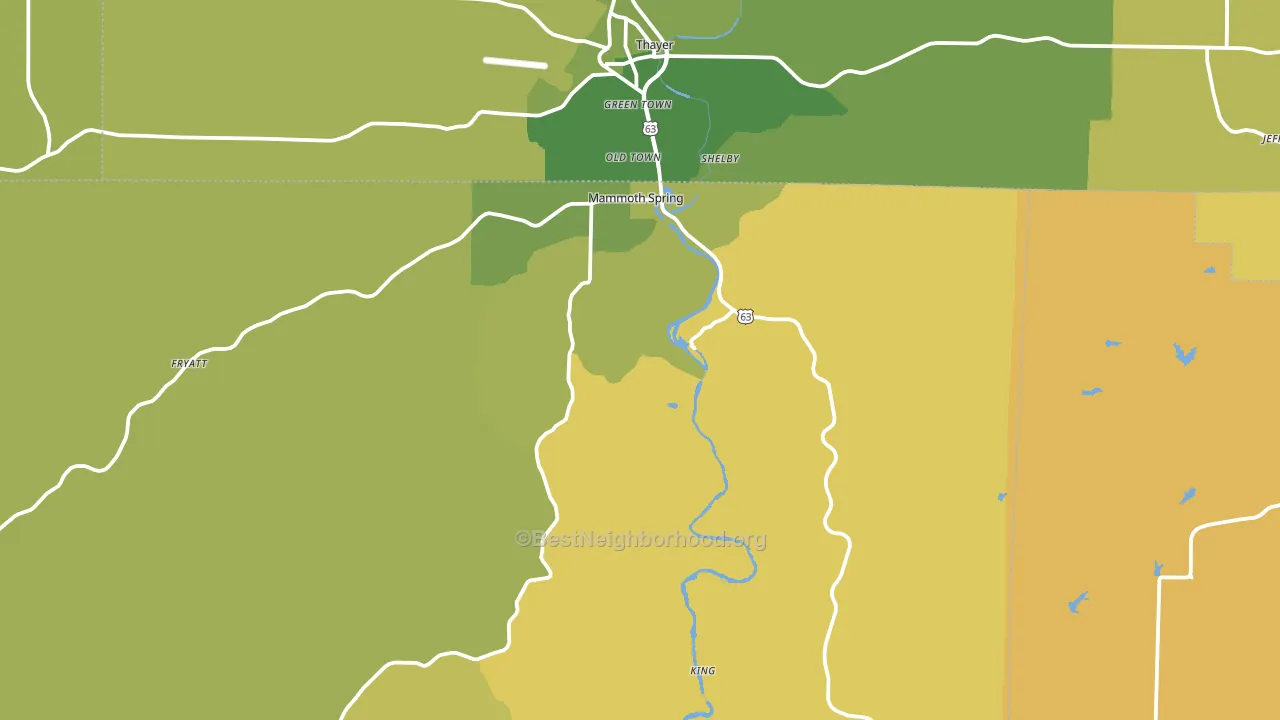 72554, AR block-group voter-turnout map