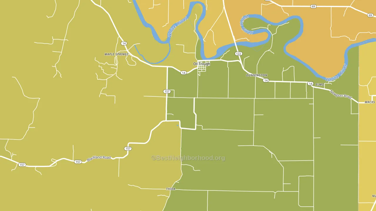 72564, AR block-group voter-turnout map