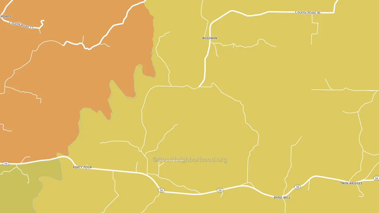 72585, AR block-group voter-turnout map