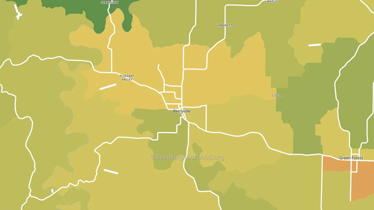 72616, AR block-group voter-turnout map