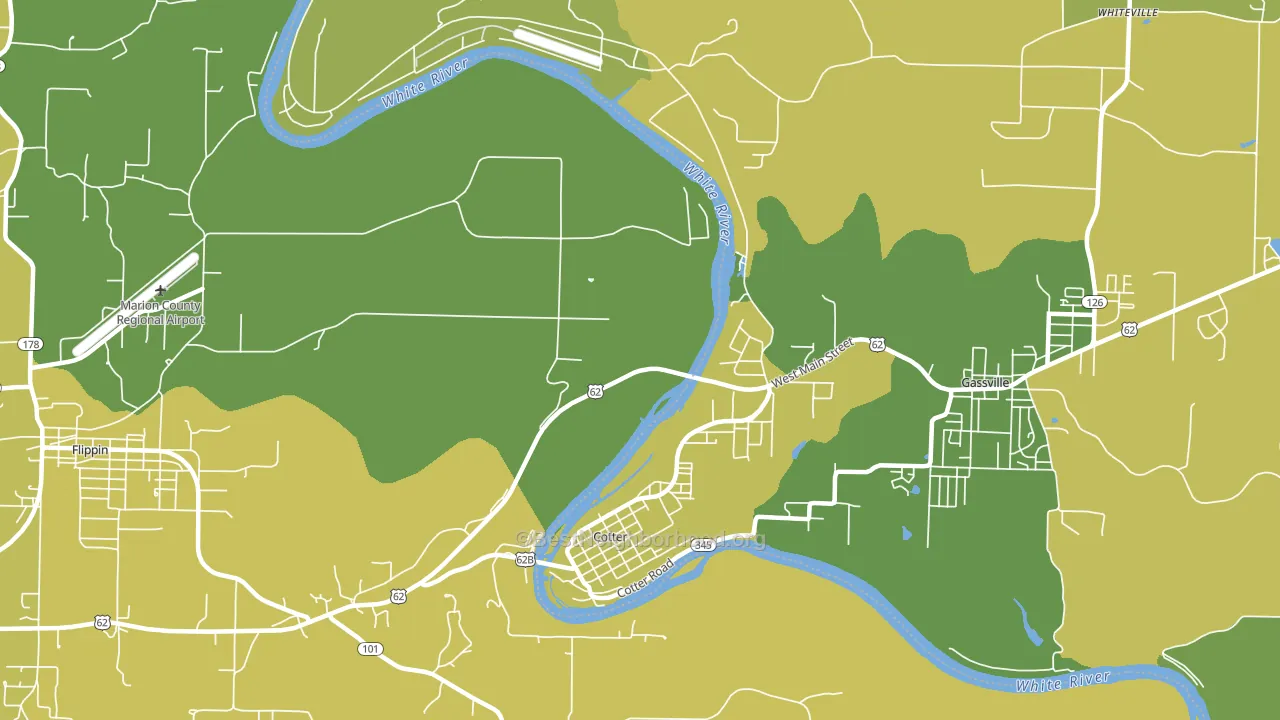 72626, AR block-group voter-turnout map