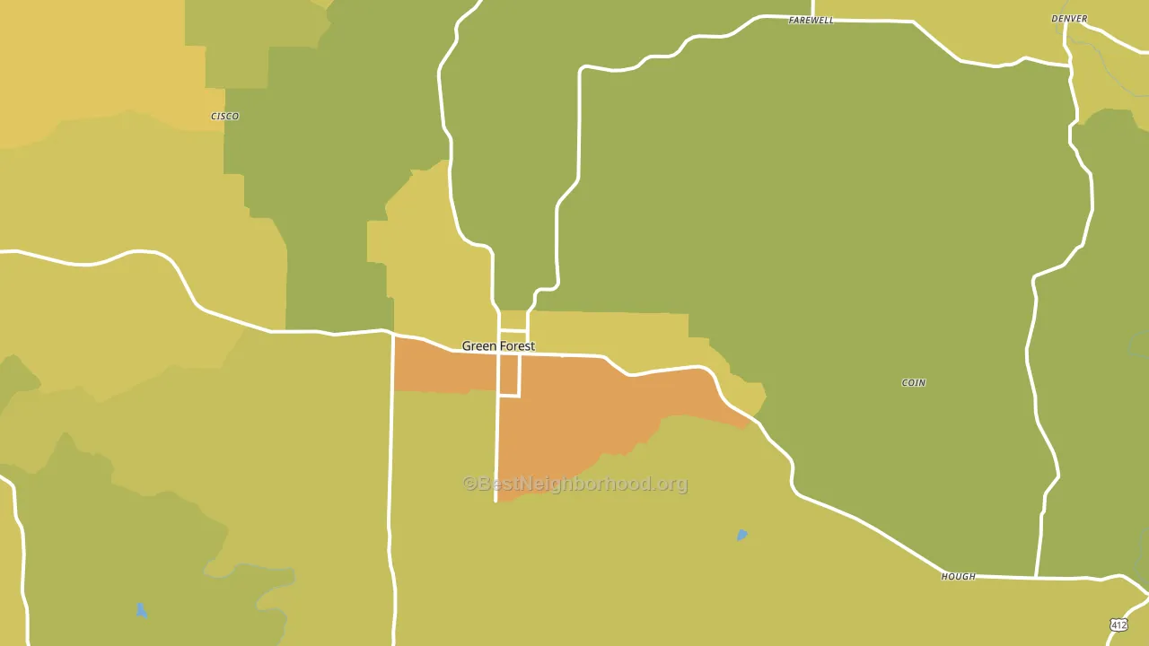 72638, AR block-group voter-turnout map