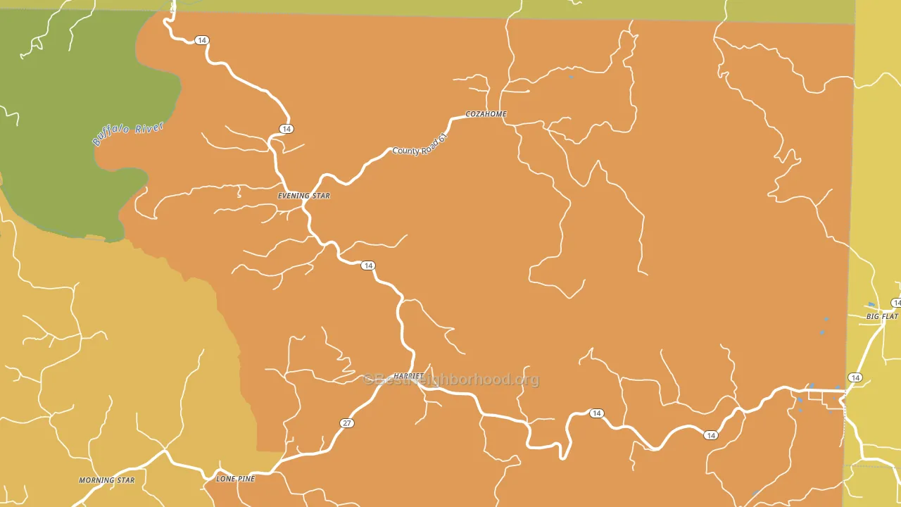 72639, AR block-group voter-turnout map