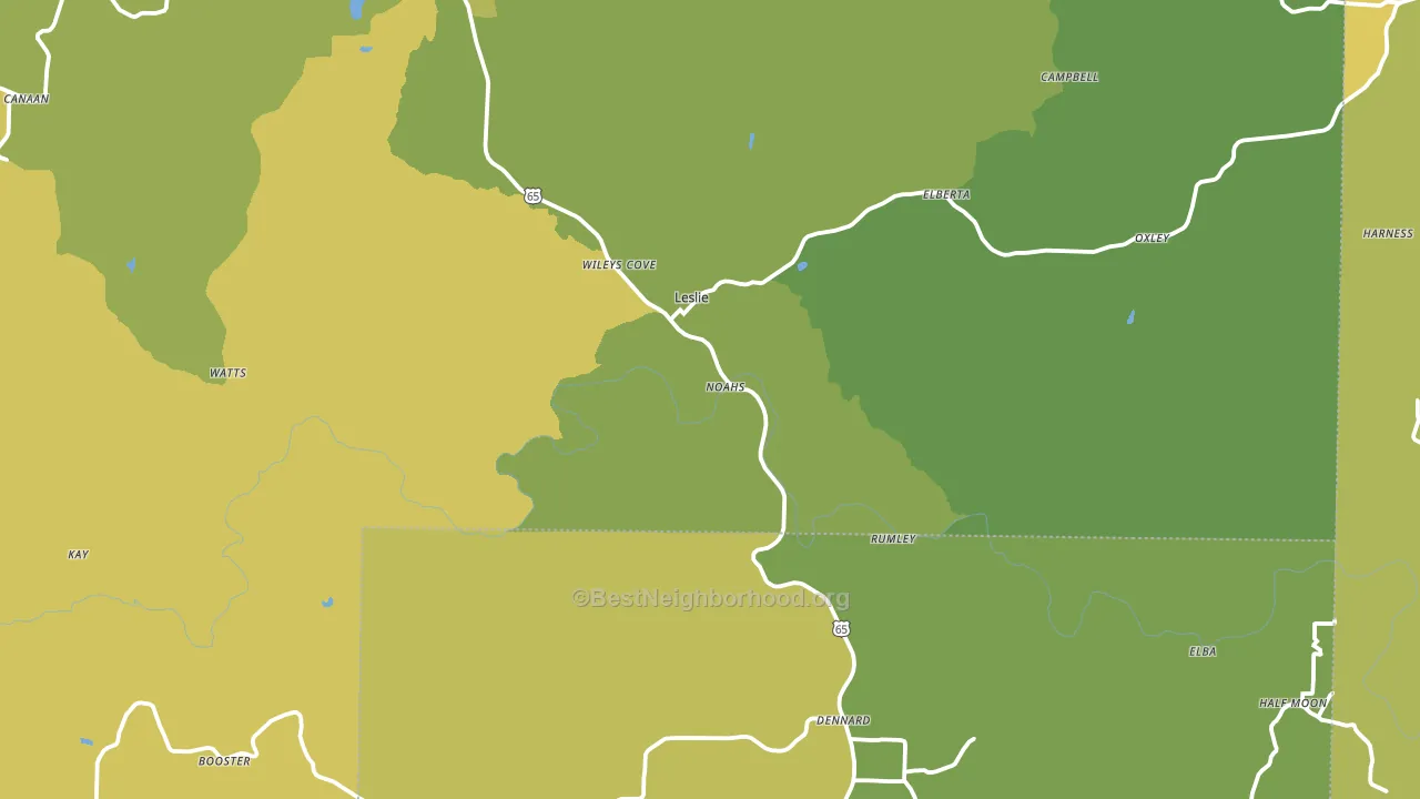 72645, AR block-group voter-turnout map