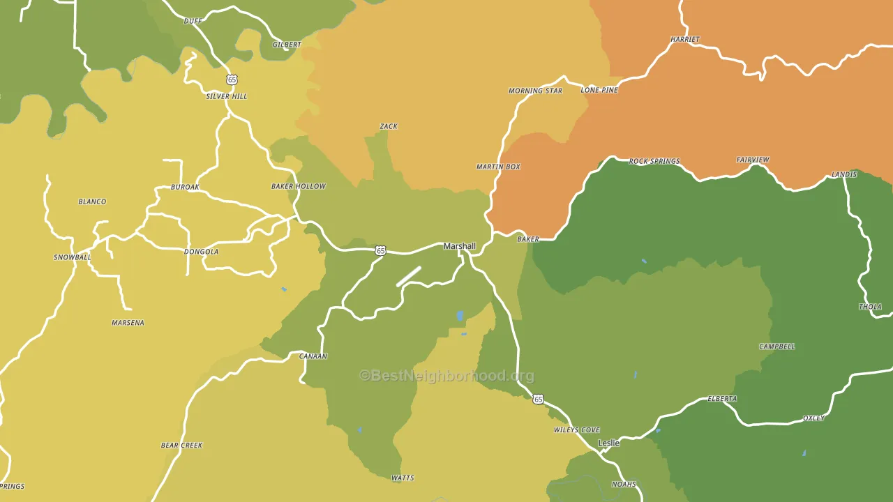 72650, AR block-group voter-turnout map