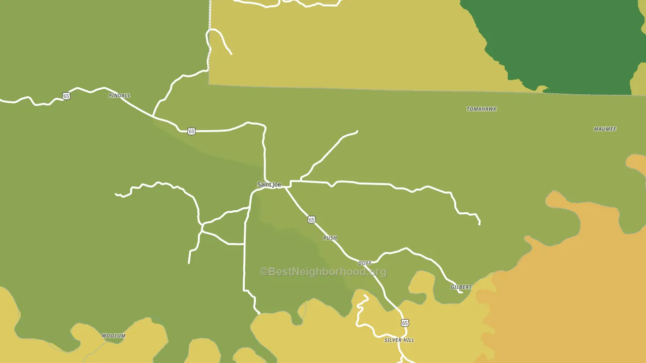 72675, AR block-group voter-turnout map