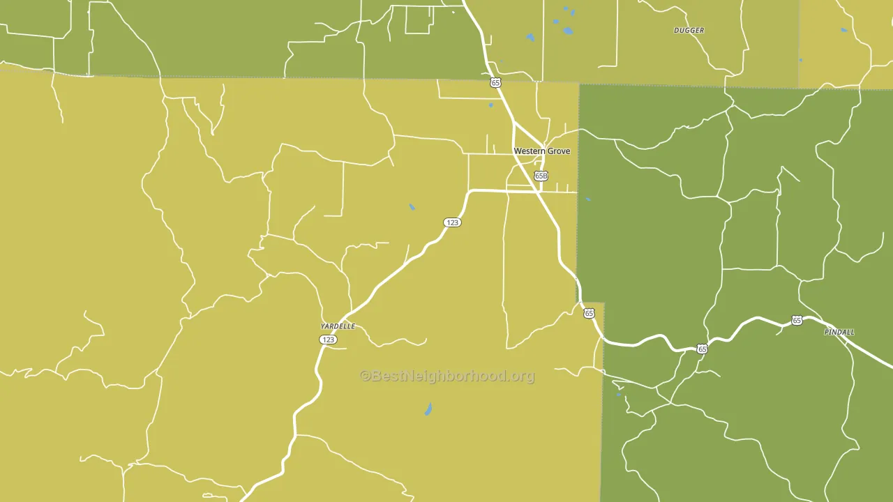 72685, AR block-group voter-turnout map