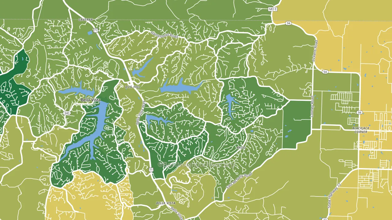 72714, AR block-group voter-turnout map