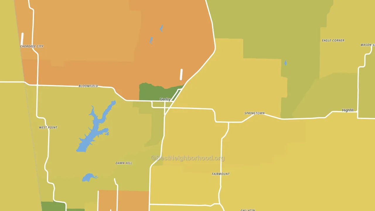 72734, AR block-group voter-turnout map
