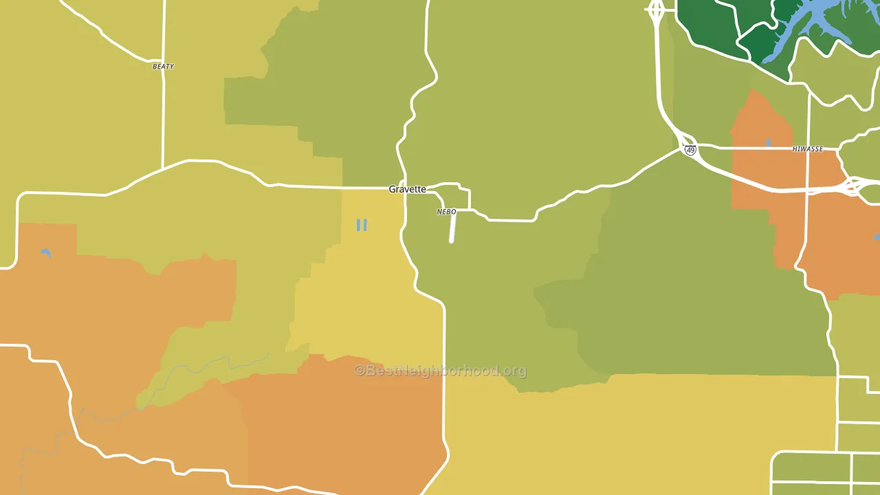 72736, AR block-group voter-turnout map