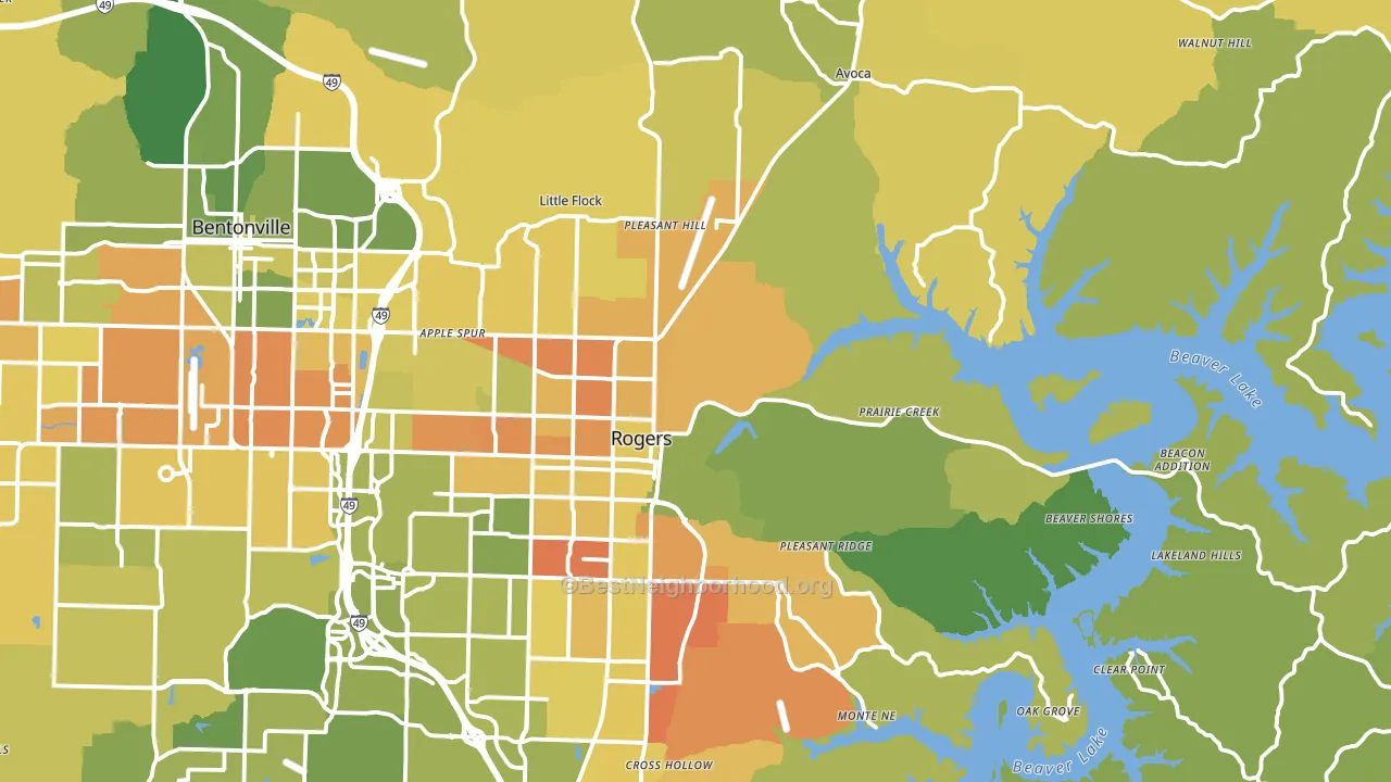 72756, AR block-group voter-turnout map