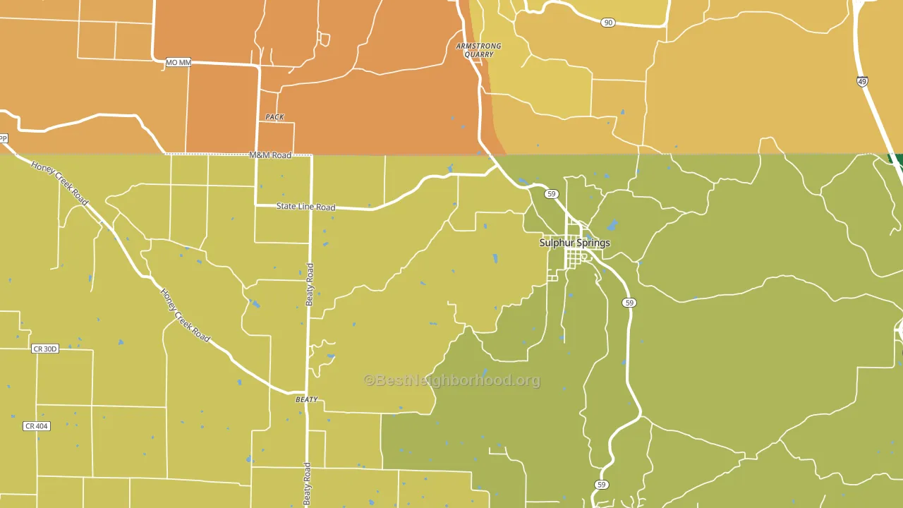 72768, AR block-group voter-turnout map