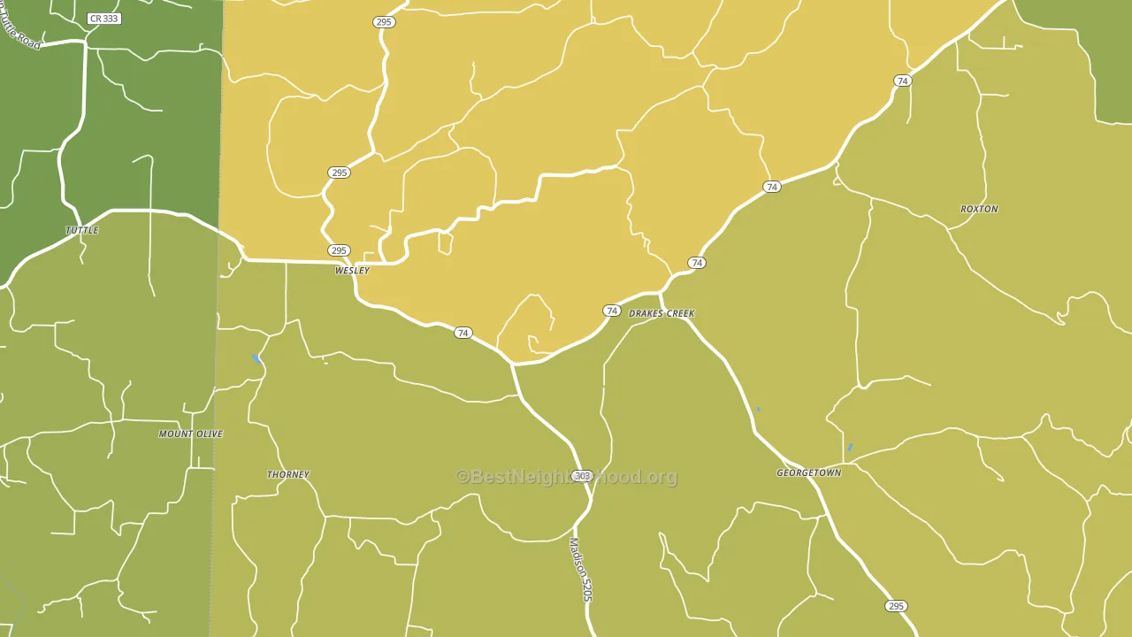 72773, AR block-group voter-turnout map
