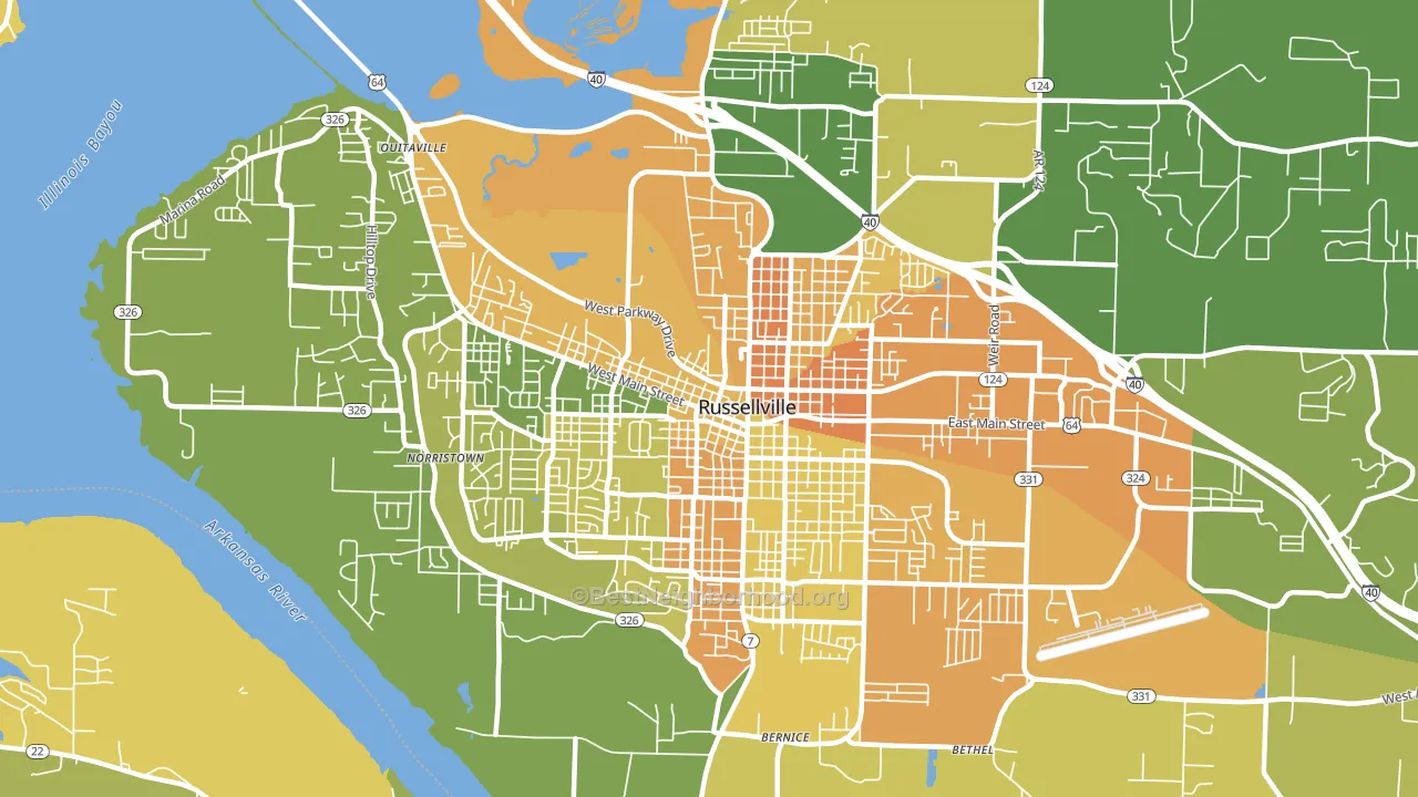 72801, AR block-group voter-turnout map