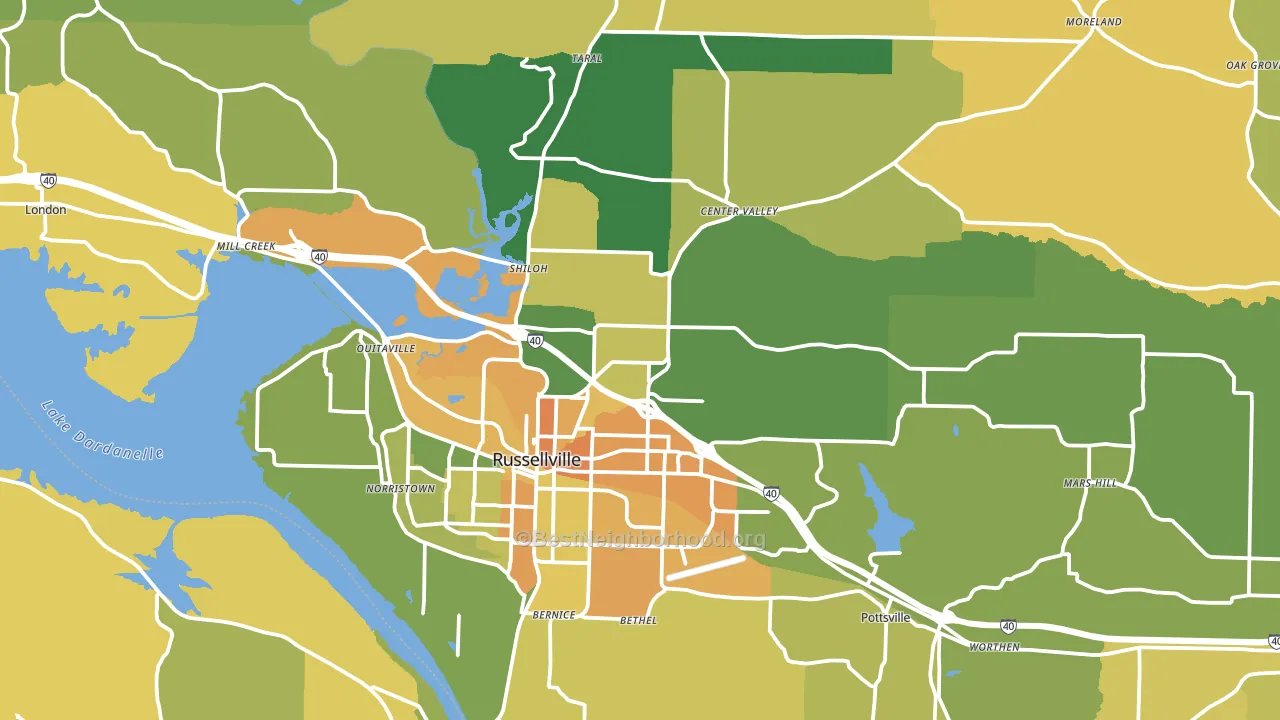 72802, AR block-group voter-turnout map