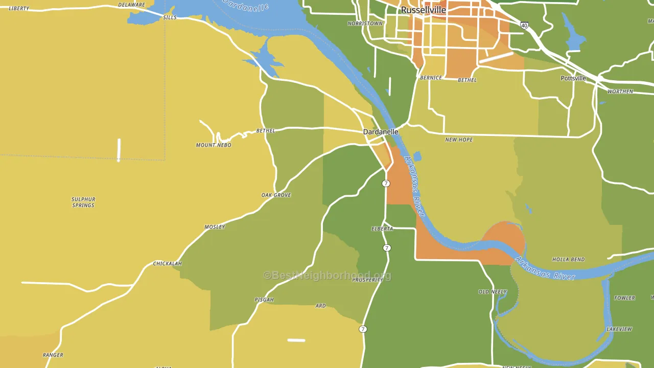 72834, AR block-group voter-turnout map