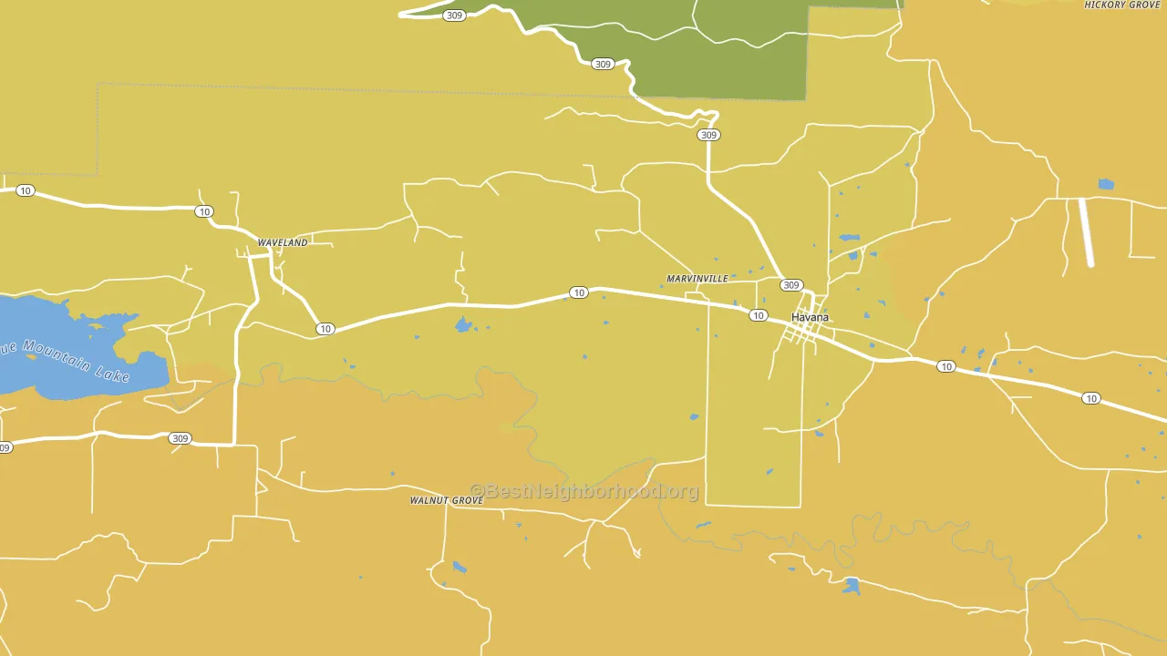 72842, AR block-group voter-turnout map