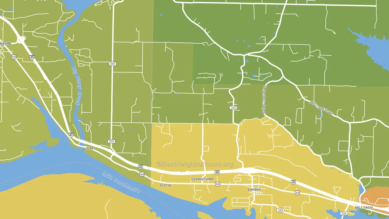 72847, AR block-group voter-turnout map