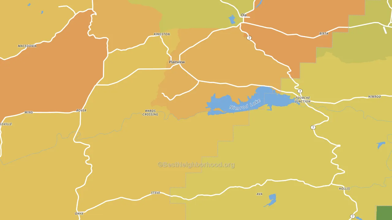 72857, AR block-group voter-turnout map