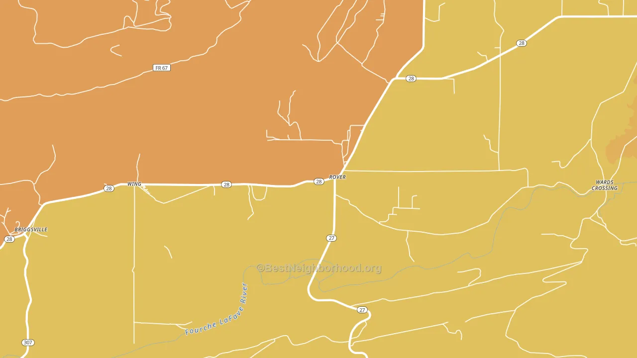 72860, AR block-group voter-turnout map