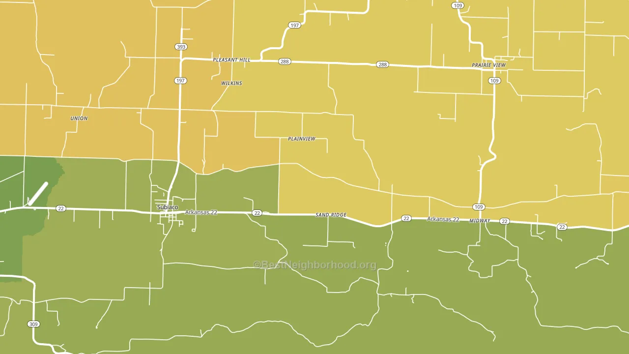 72865, AR block-group voter-turnout map