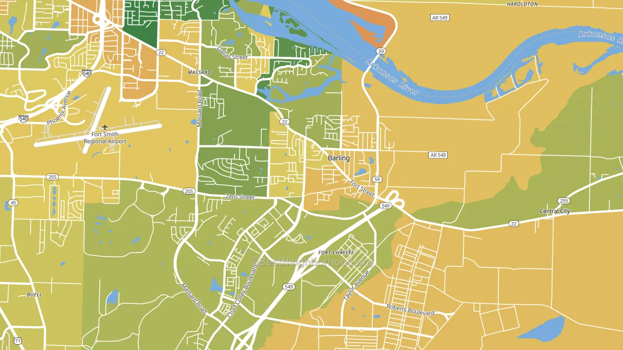 72923, AR block-group voter-turnout map