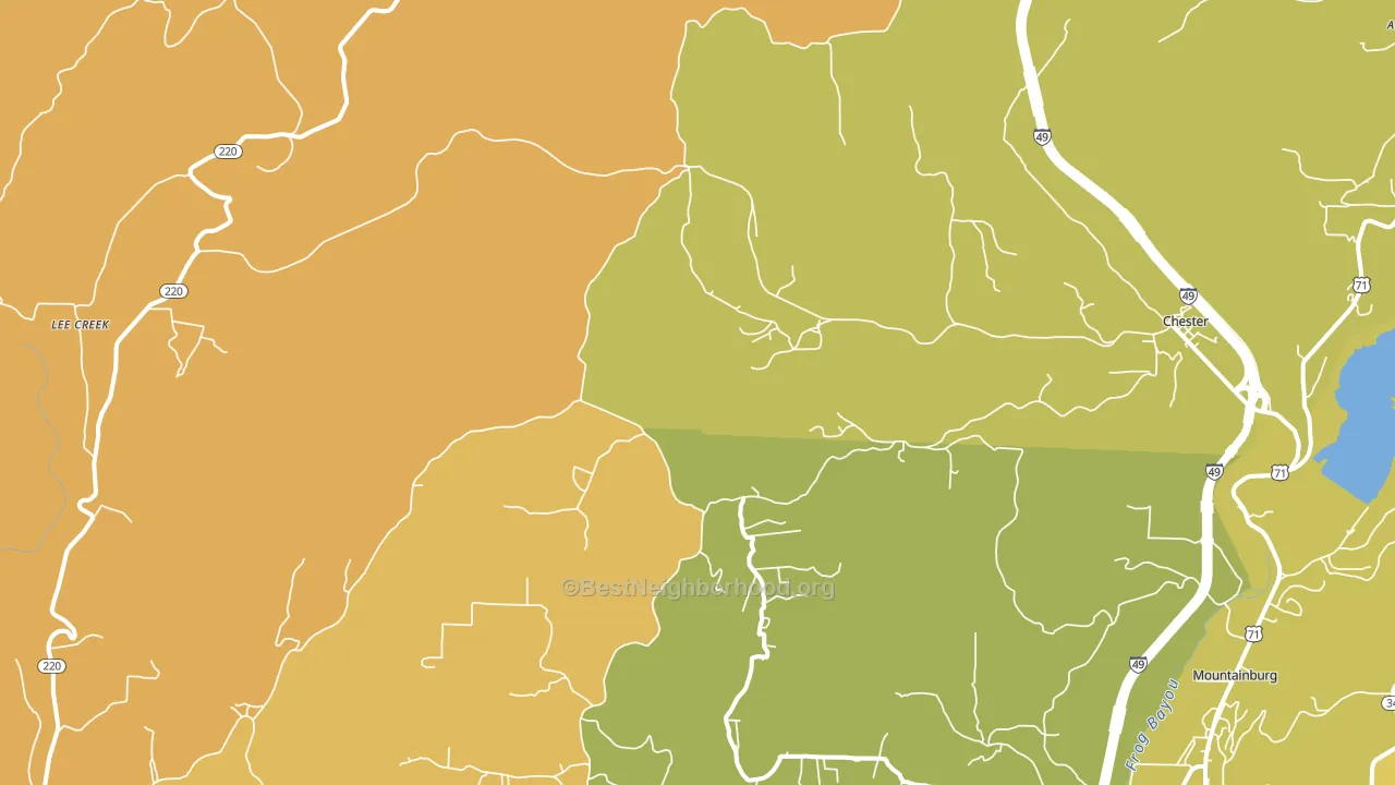 72934, AR block-group voter-turnout map