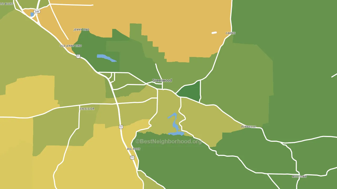 72936, AR block-group voter-turnout map