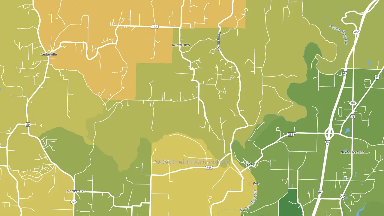 72952, AR block-group voter-turnout map
