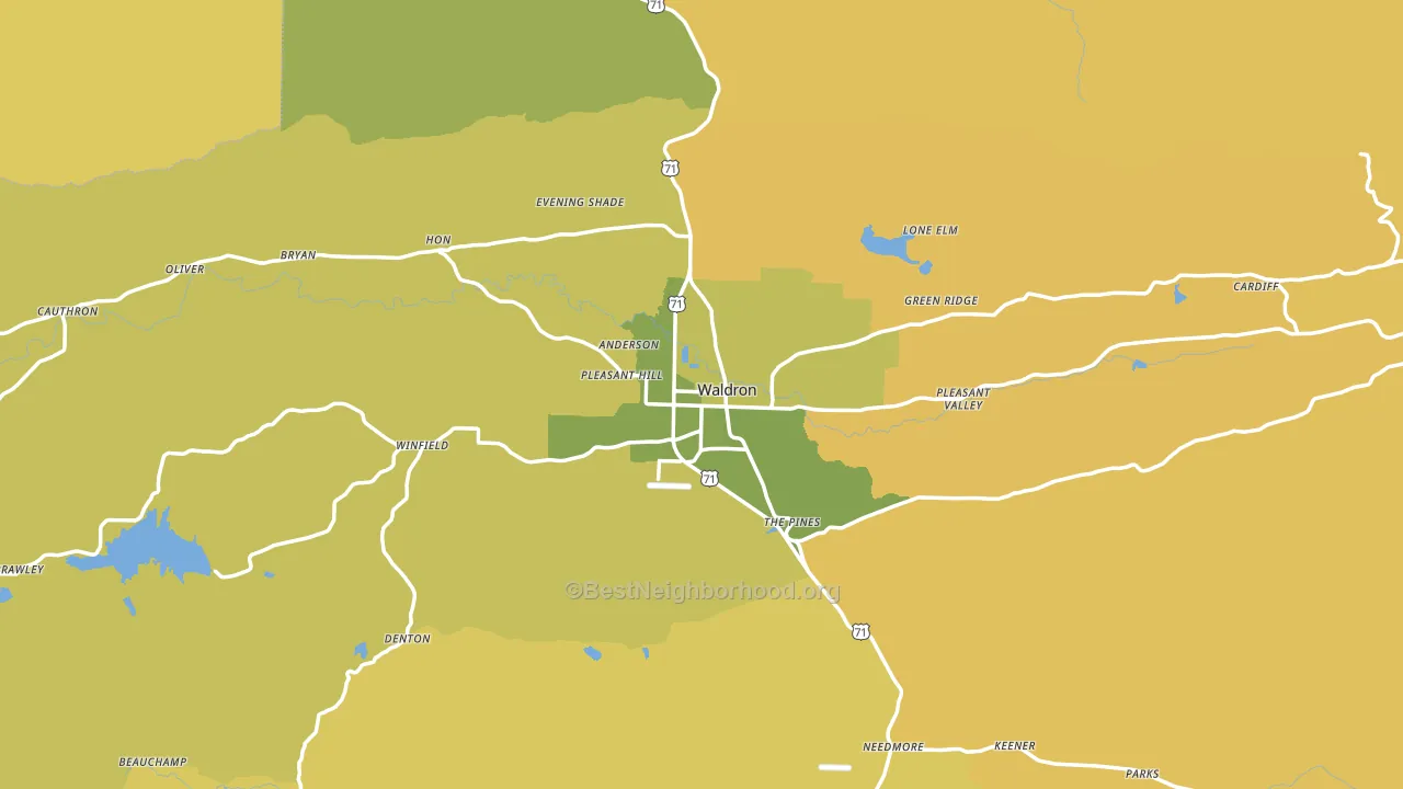 72958, AR block-group voter-turnout map