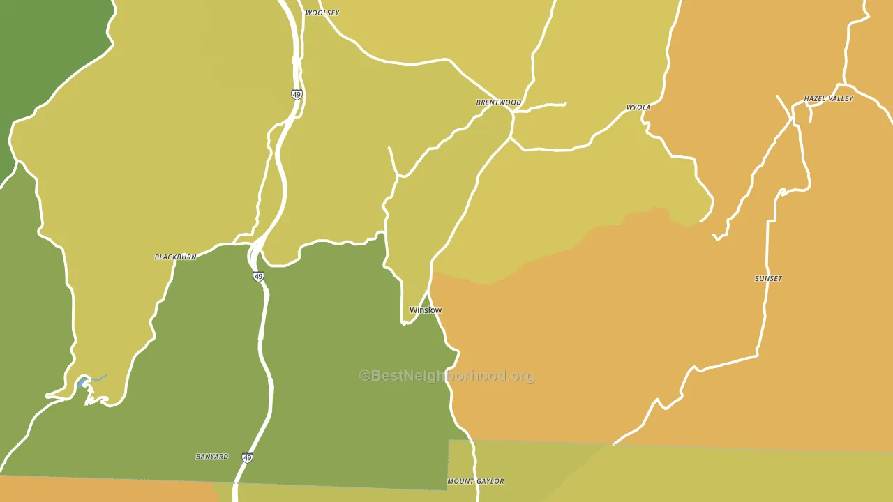 72959, AR block-group voter-turnout map