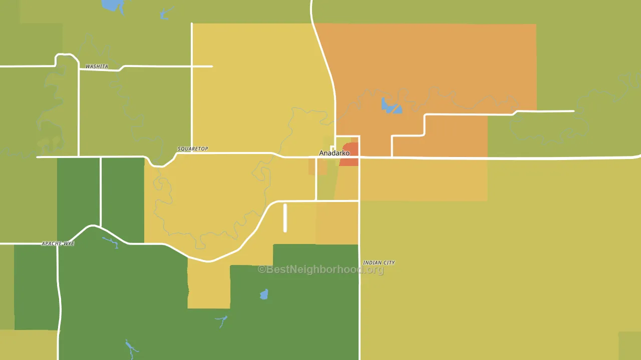 73005, OK block-group voter-turnout map