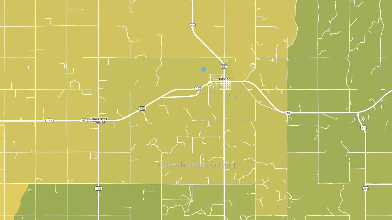 73009, OK block-group voter-turnout map