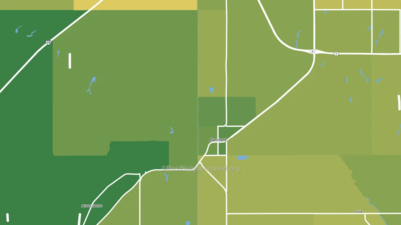 73010, OK block-group voter-turnout map