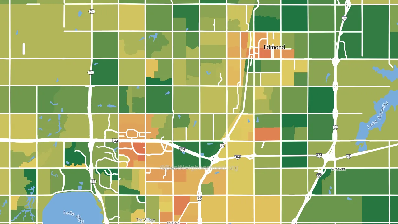 73013, OK block-group voter-turnout map