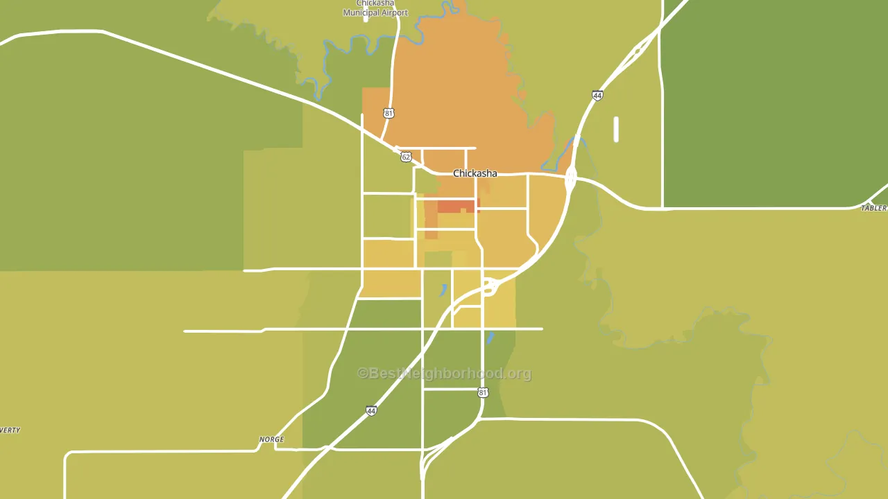 73018, OK block-group voter-turnout map