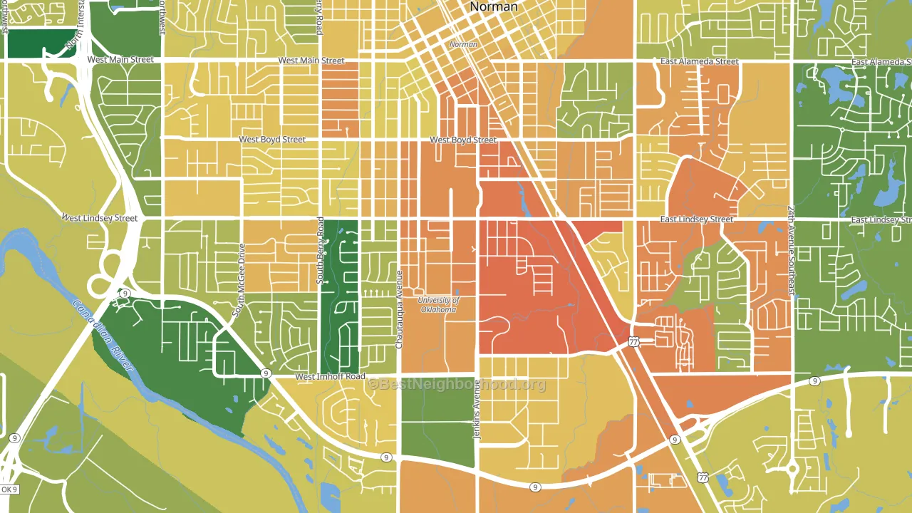 73019, OK block-group voter-turnout map
