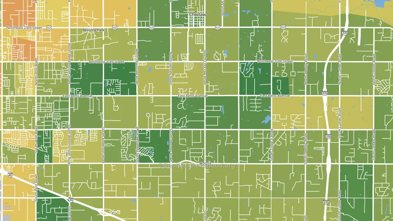 73020, OK block-group voter-turnout map