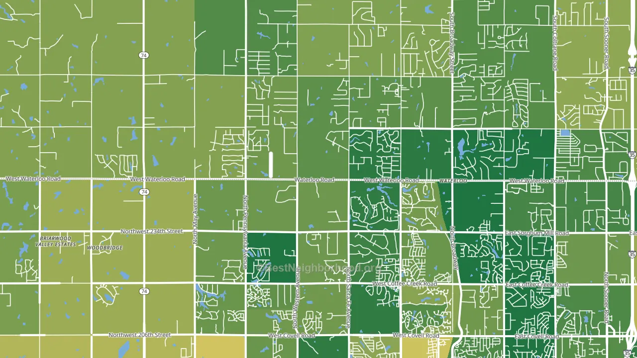 73025, OK block-group voter-turnout map