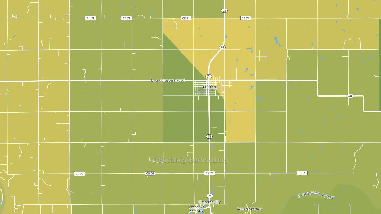 73028, OK block-group voter-turnout map