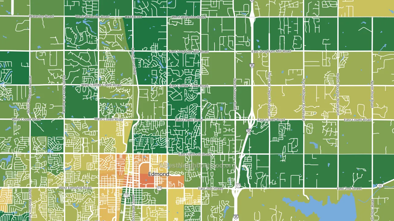 73034, OK block-group voter-turnout map